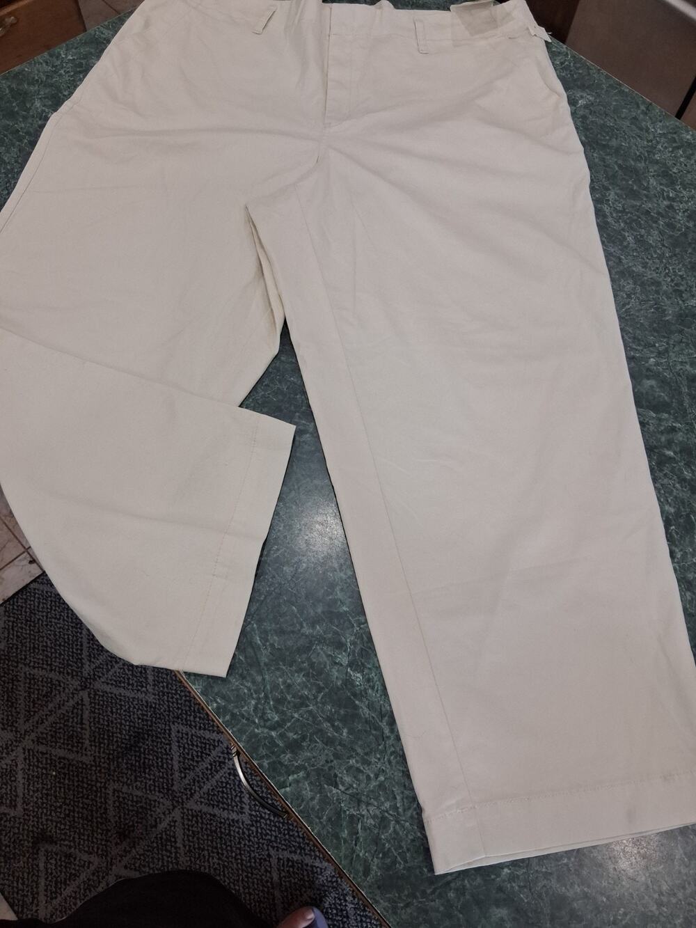 Women's High Rise Relaxed Straight Leg Chino Pants Sz 17 R A New Day Beige Cream